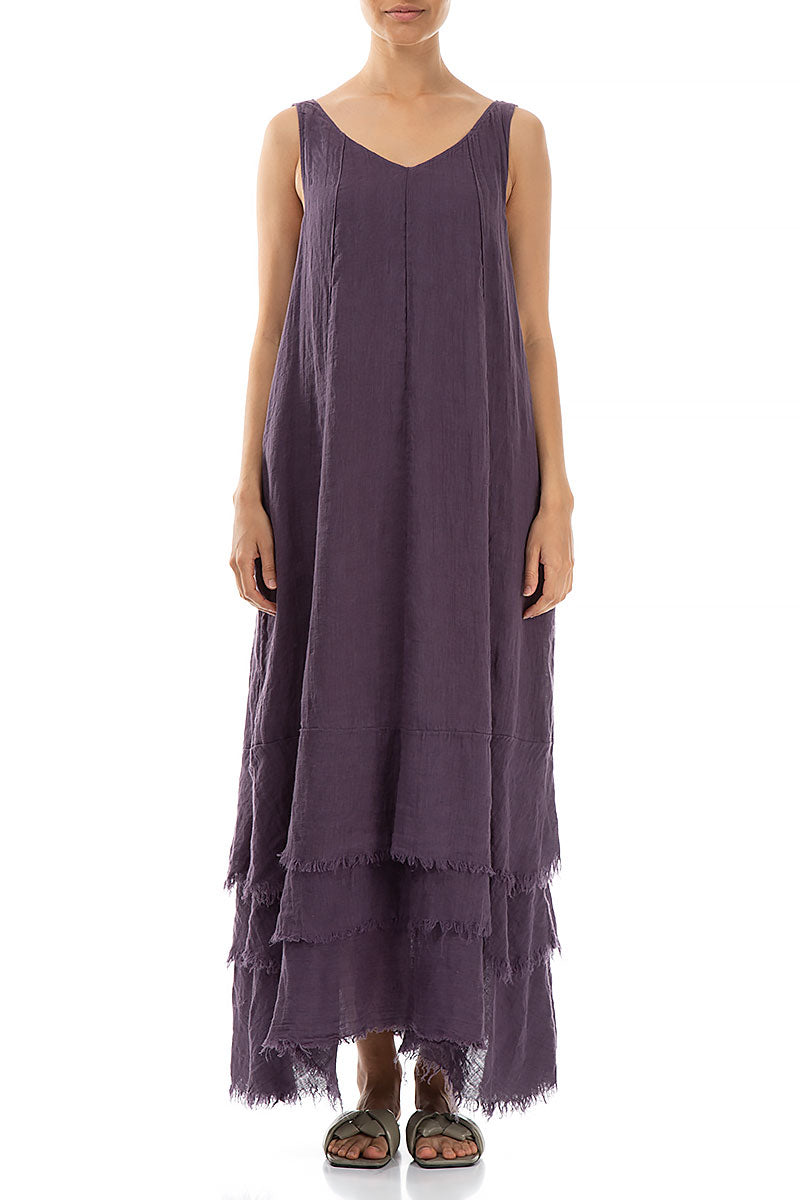 Maxi Amethyst Gauze Linen Dress 2