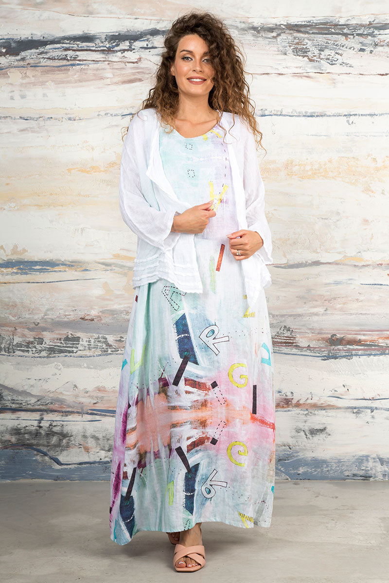 Open White Gauze Linen Jacket 5