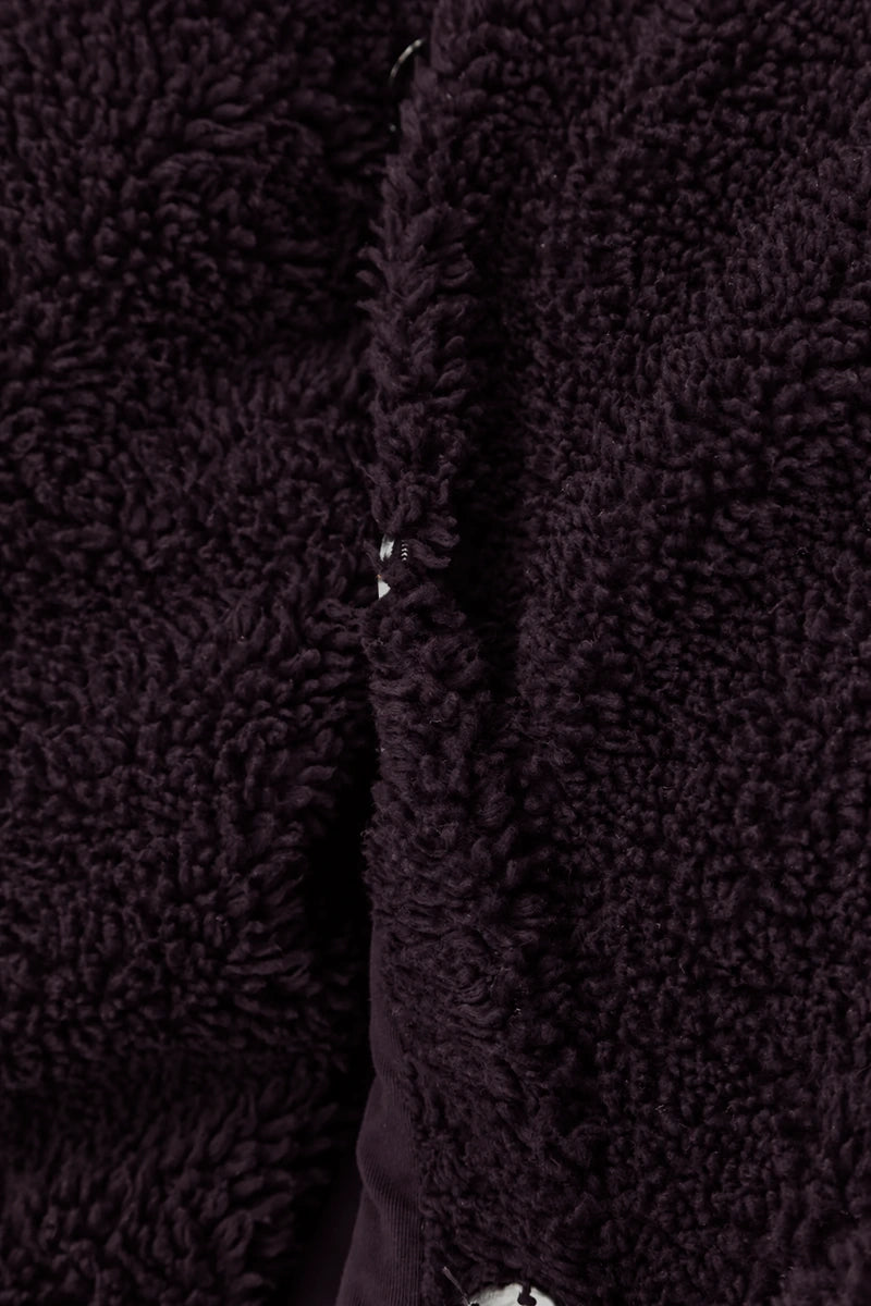 Deep Plum Teddy Cotton Coat