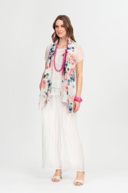 Layered White Light Silk Blouse 6