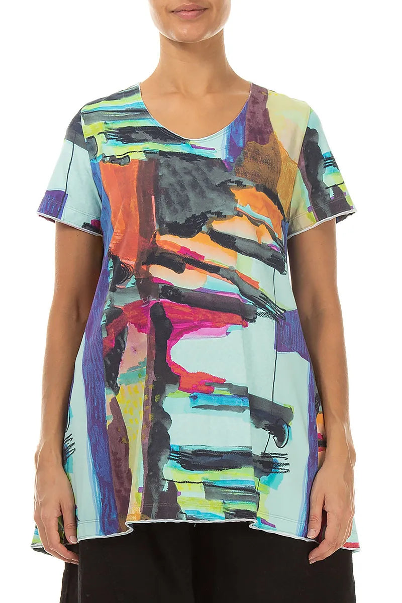 Abstract Cotton Tunic Top 1