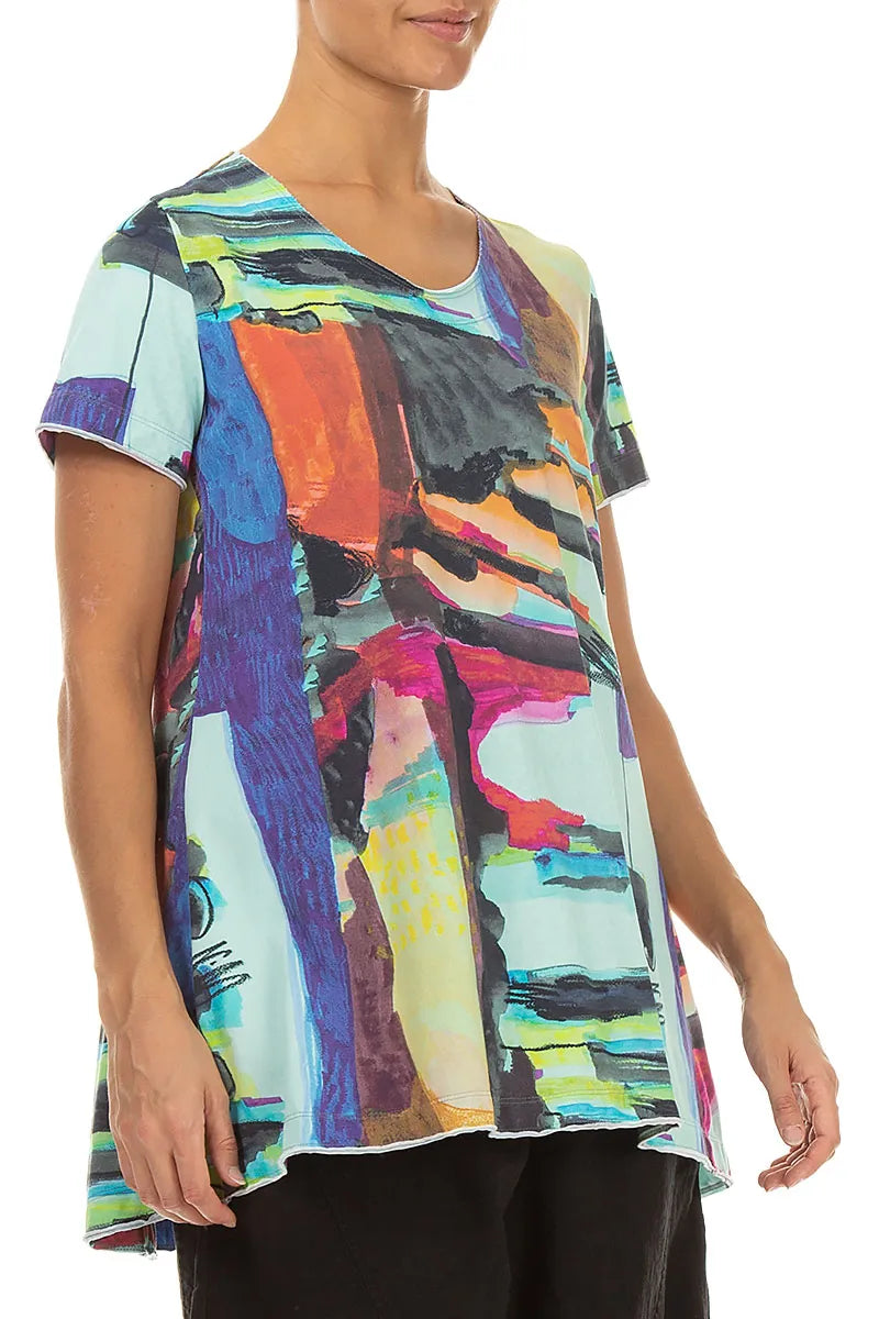 Abstract Cotton Tunic Top 3