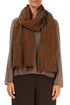 Aged Copper Circle Silk Linen Scarf 1