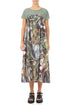 Flared Art Mosaic Linen Pinafore Dress 1