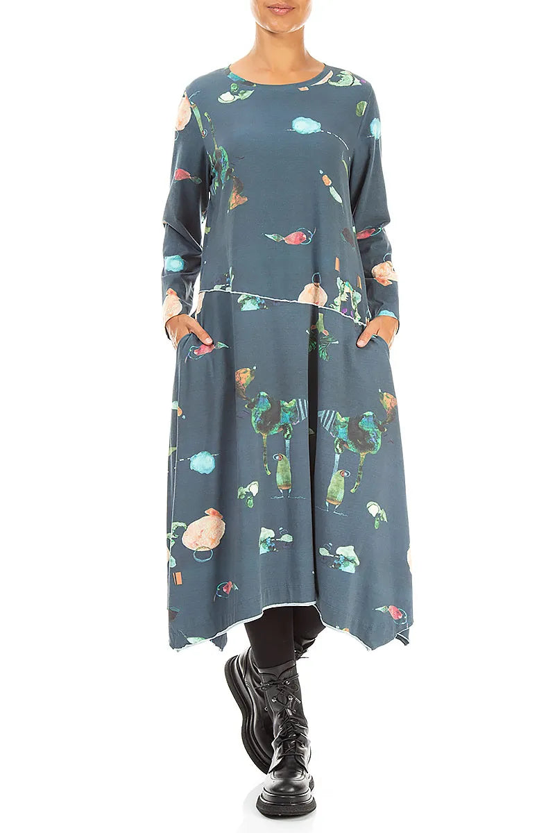 Asymmetric Flared Fairy-Tale Cotton Dress 4
