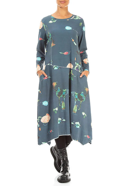 Asymmetric Flared Fairy-Tale Cotton Dress 4