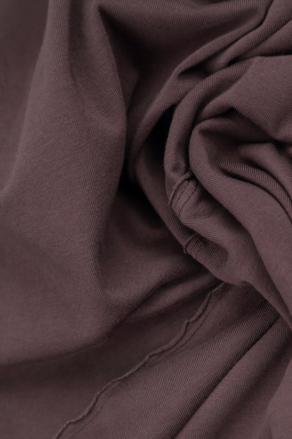 Asymmetric Flared Truffle Brown Cotton Dress