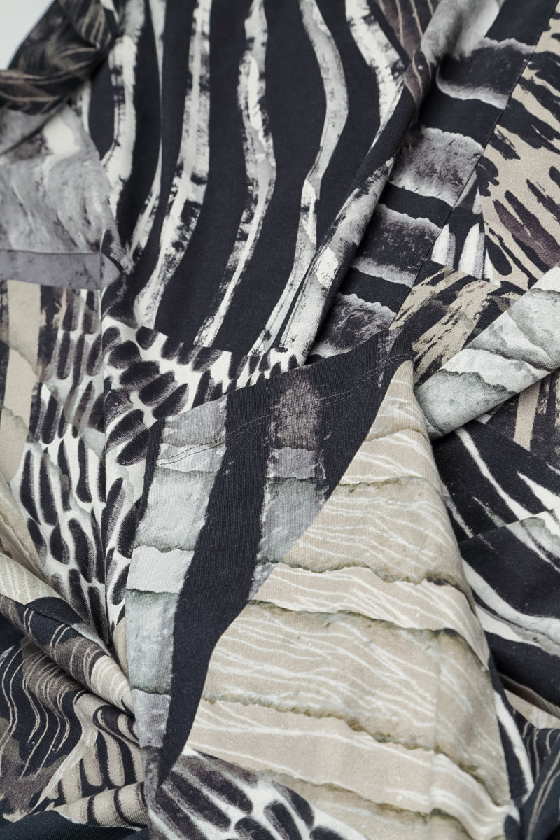 Asymmetric Flared Wild Ink Cotton Dress 6