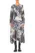 Asymmetric Flared Wild Ink Cotton Dress 1