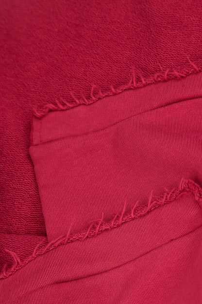 Asymmetric Ruby French Terry Cotton Blouse 6