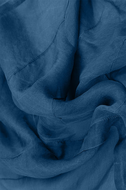 Azure Crumpled Silk Chiffon Scarf 4