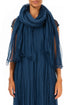 Azure Crumpled Silk Chiffon Scarf 1