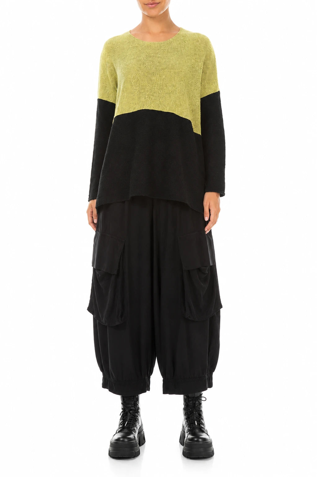 Baggy Pockets Black Silk Bamboo Trousers 4