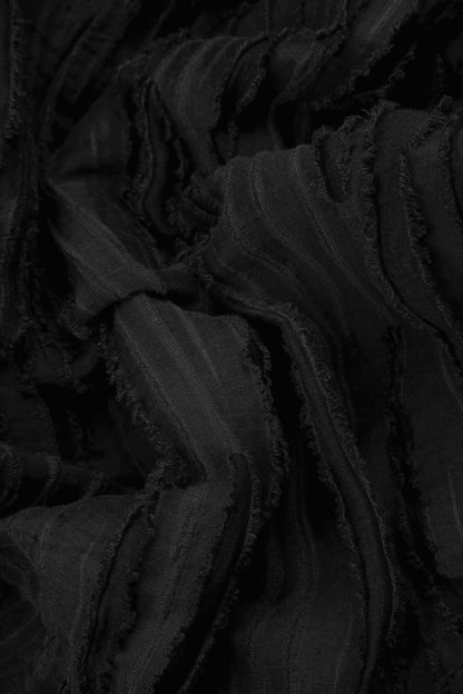 Balloon Black Fray Weave Dress 5