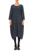 Balloon Crinkled Charcoal Silk Linen Dress 1