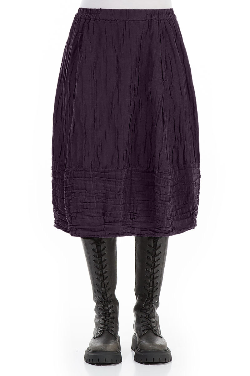 Balloon Deep Plum Crinkled Silk Linen Skirt