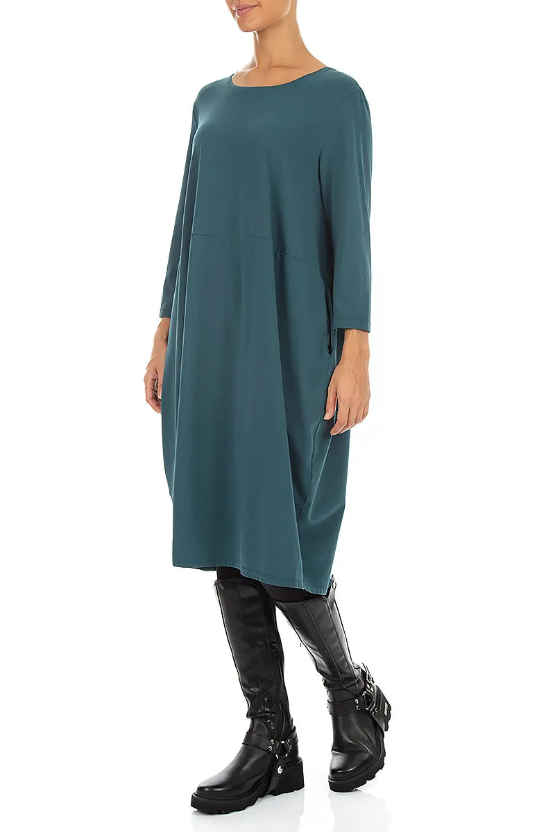 Balloon Deep Turquoise Cotton Dress 3