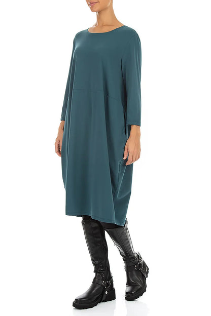 Balloon Deep Turquoise Cotton Dress 3