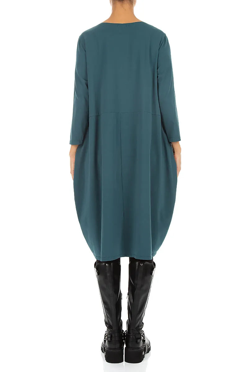 Balloon Deep Turquoise Cotton Dress 2