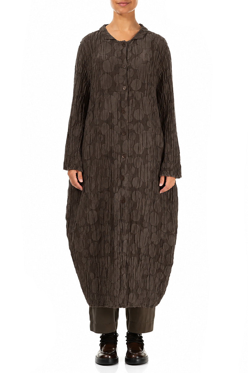 Balloon Forest Brown Circle Silk Linen Jacket 1
