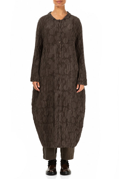 Balloon Forest Brown Circle Silk Linen Jacket 1