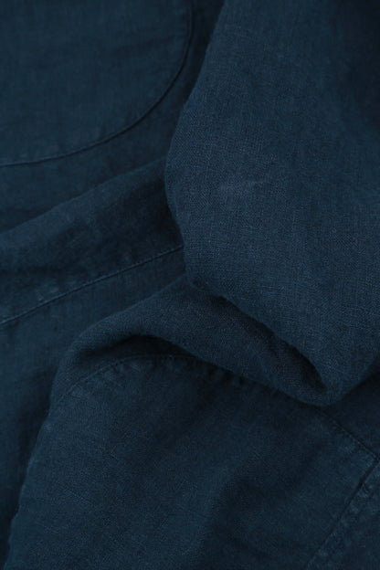 Sleeveless Balloon Navy Linen Dress 5
