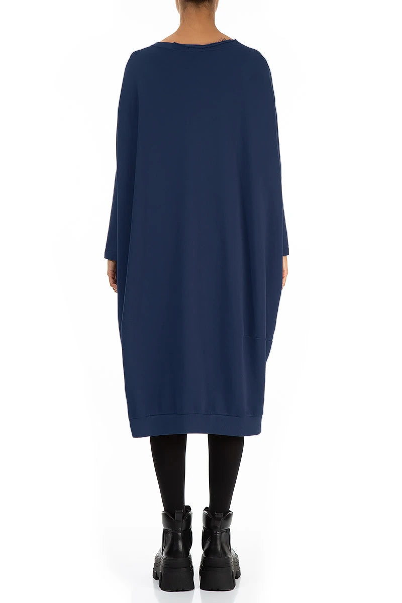 Balloon Royal Blue French Terry Cotton Dress 2