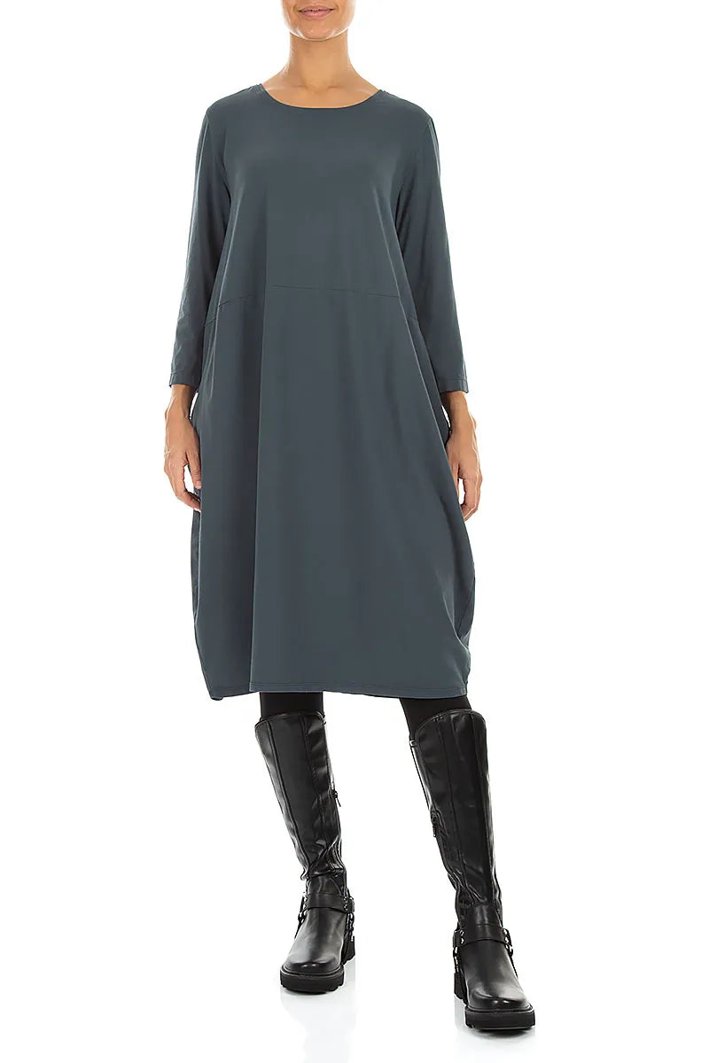Balloon Slate Cotton Dress 4