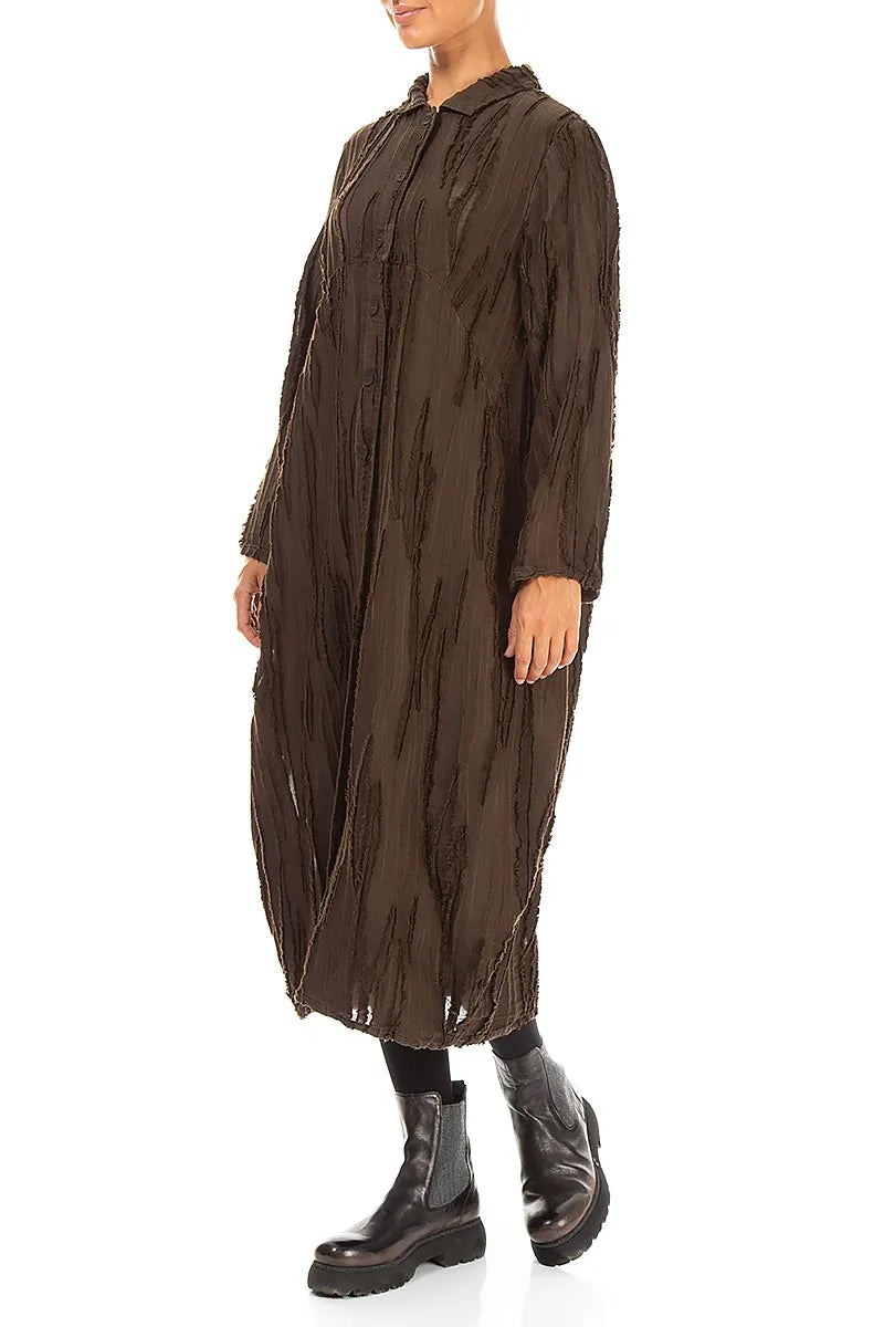 Balloon Truffle Brown Fray Weave Jacket 4