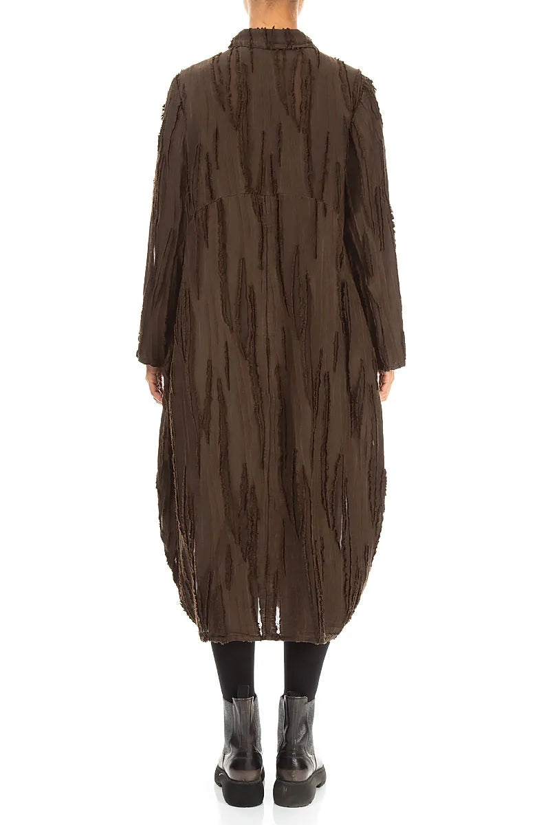 Balloon Truffle Brown Fray Weave Jacket 3