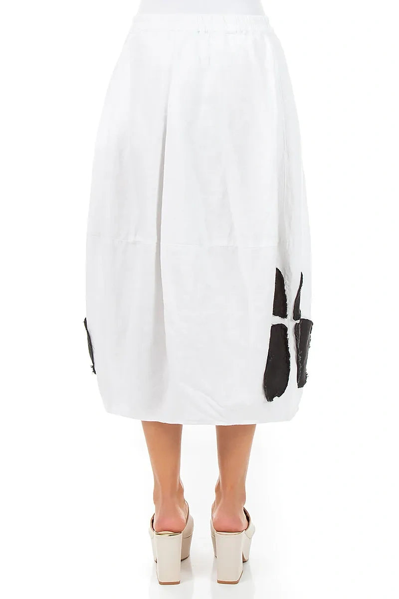 Balloon White Petal Linen Skirt 2