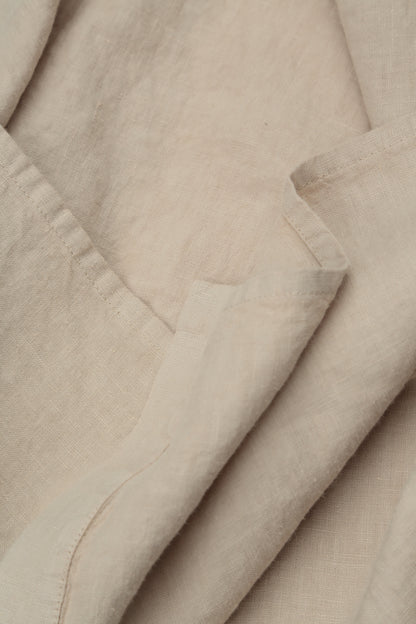 Beige Centre Placket Linen Jacket 5