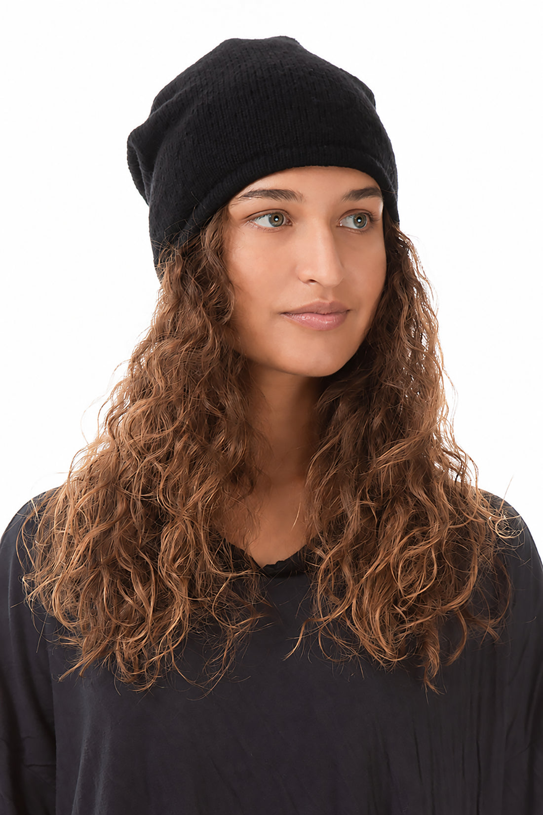 Black Wool Beanie Hat