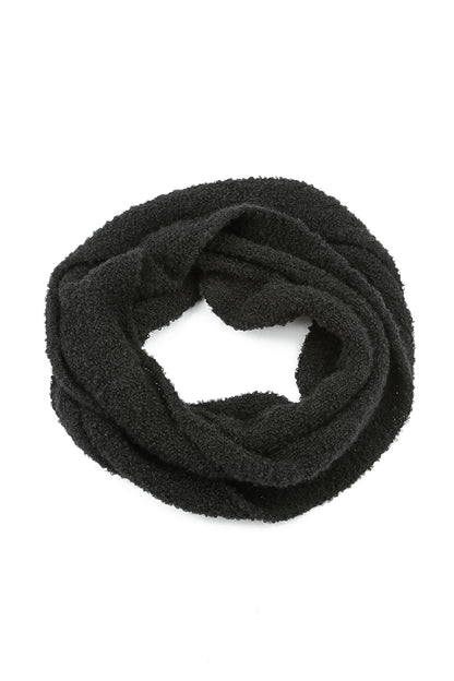 Black Alpaca Wool Infinity Scarf