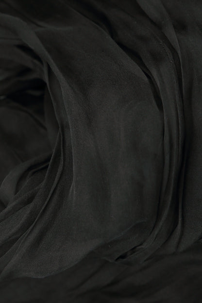 Black Crumpled Silk Chiffon Scarf 4