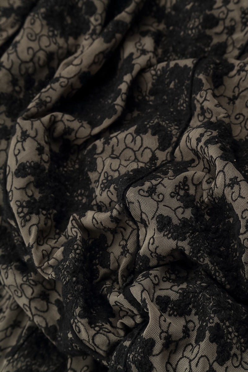 Black Floral Cotton Lace Blouse 5
