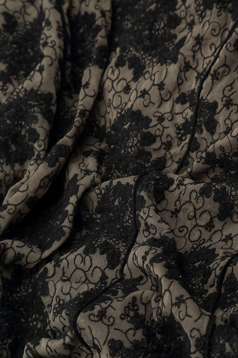 Black Floral Cotton Lace Blouse 6