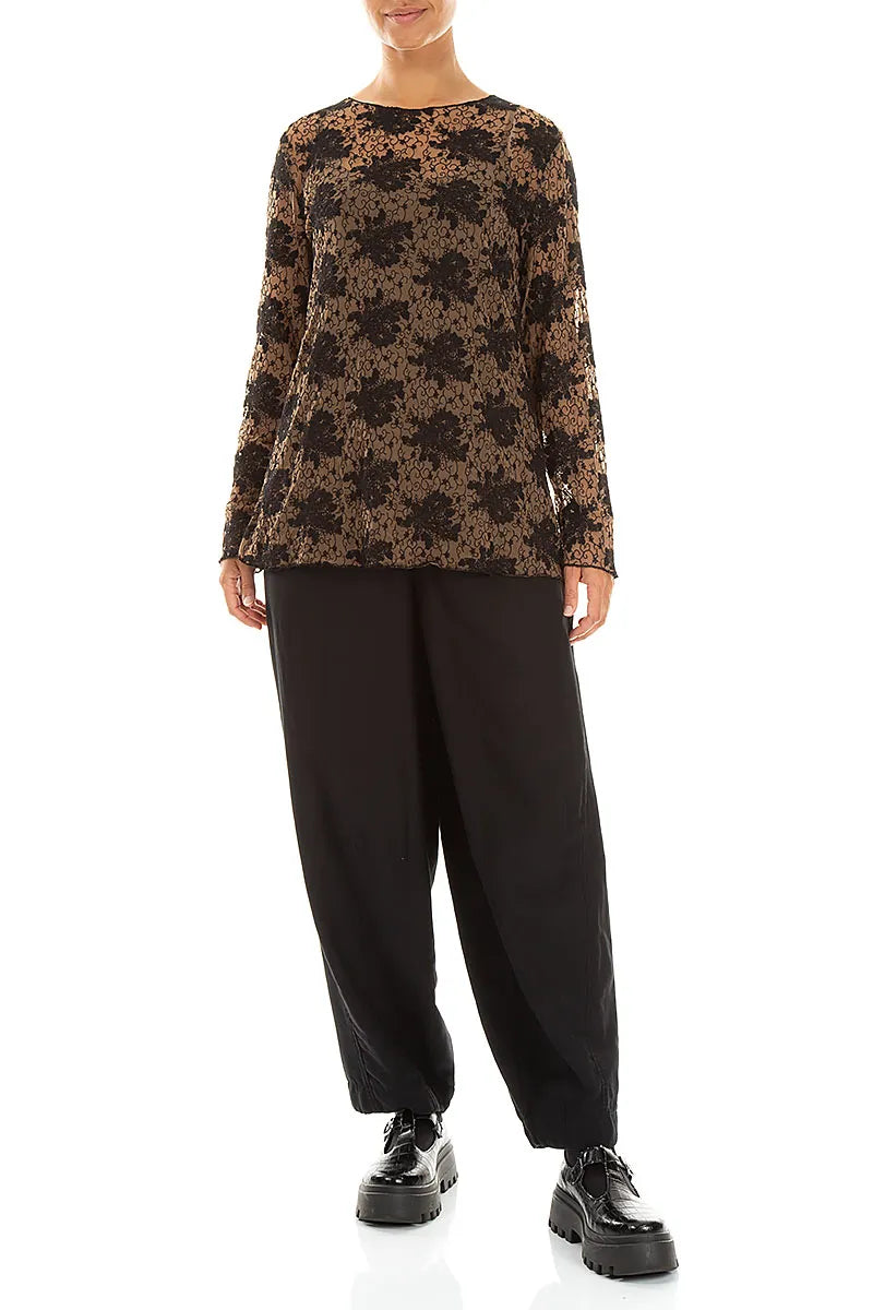 Black Floral Cotton Lace Blouse 4