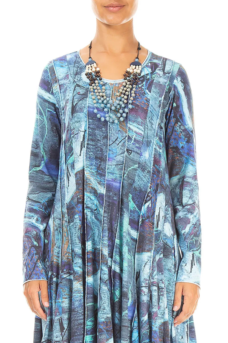 Blue Haze Wood Necklace 1