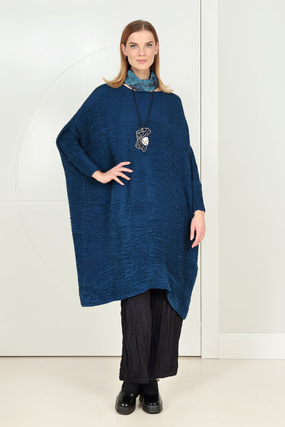 Square Blue Reverie Silk Cotton Scarf 5
