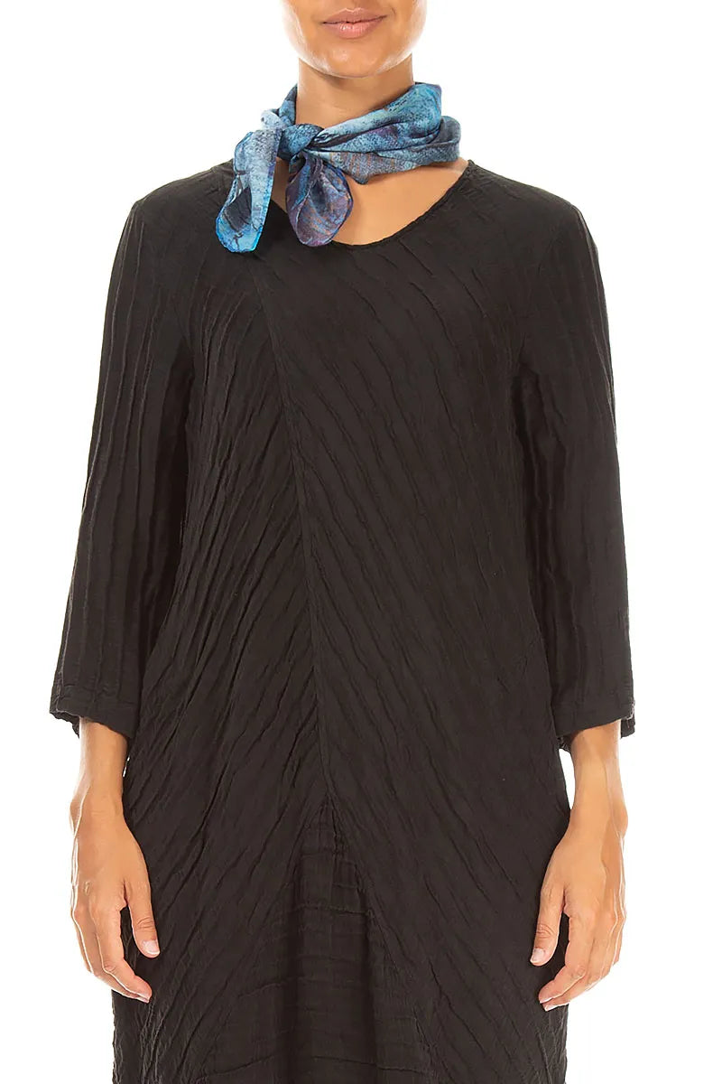Square Blue Reverie Silk Cotton Scarf 1