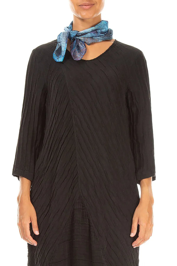 Square Blue Reverie Silk Cotton Scarf 1