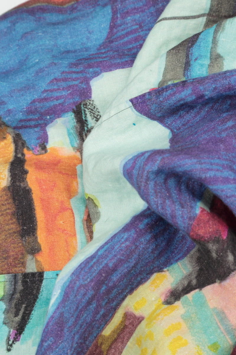 Boxy Abstract Linen Jacket 5