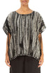 Boxy Black Textured Linen Blouse 1