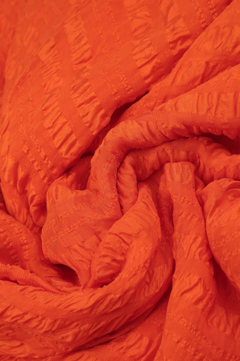 Boxy Flame Orange Light Silk Blouse 5