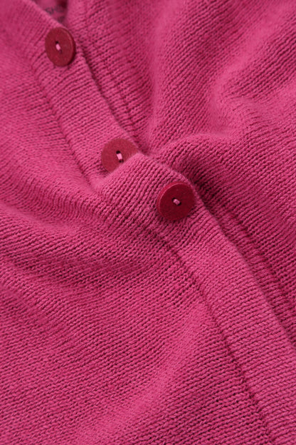 Boxy Fuchsia Linen Cardigan 5
