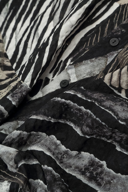Boxy Wild Ink Textured Silk Shirt 6