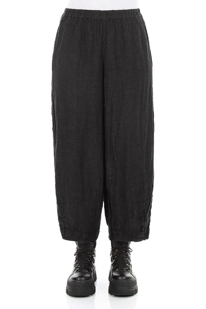 Bubble Charcoal Mélange Linen Trousers 1