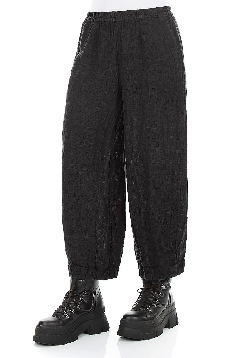 Bubble Charcoal Mélange Linen Trousers 3