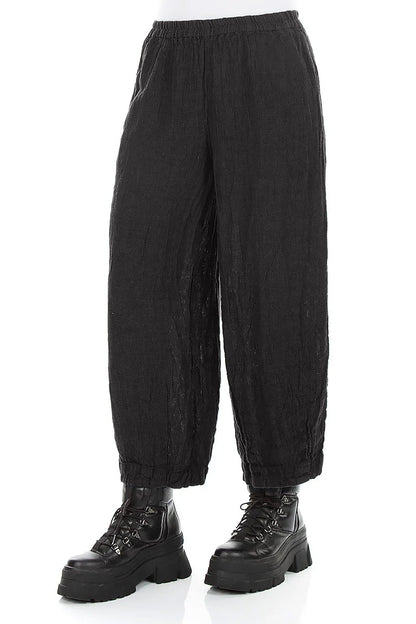 Bubble Charcoal Mélange Linen Trousers 3
